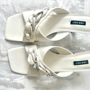 NEW Nine West Women's Size 12 Winter White Sandals